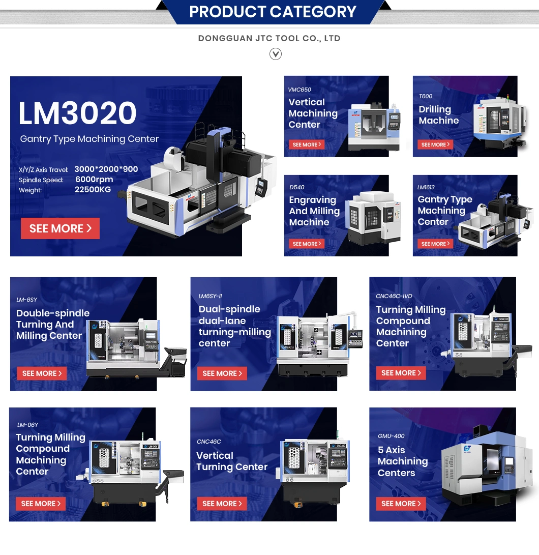 Jtc Tool Best CNC Machining Centers ODM Custom CNC Milling and Turning China 5 Axis Gantry Type Machining Center Manufacturer Lm3020 CNC Machine Center